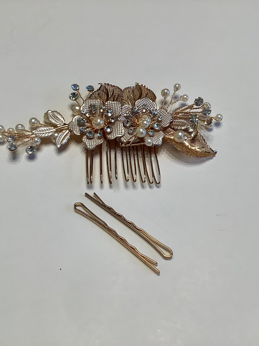 Gold Bridal Hair Pieces with Combs and Pin Accessories